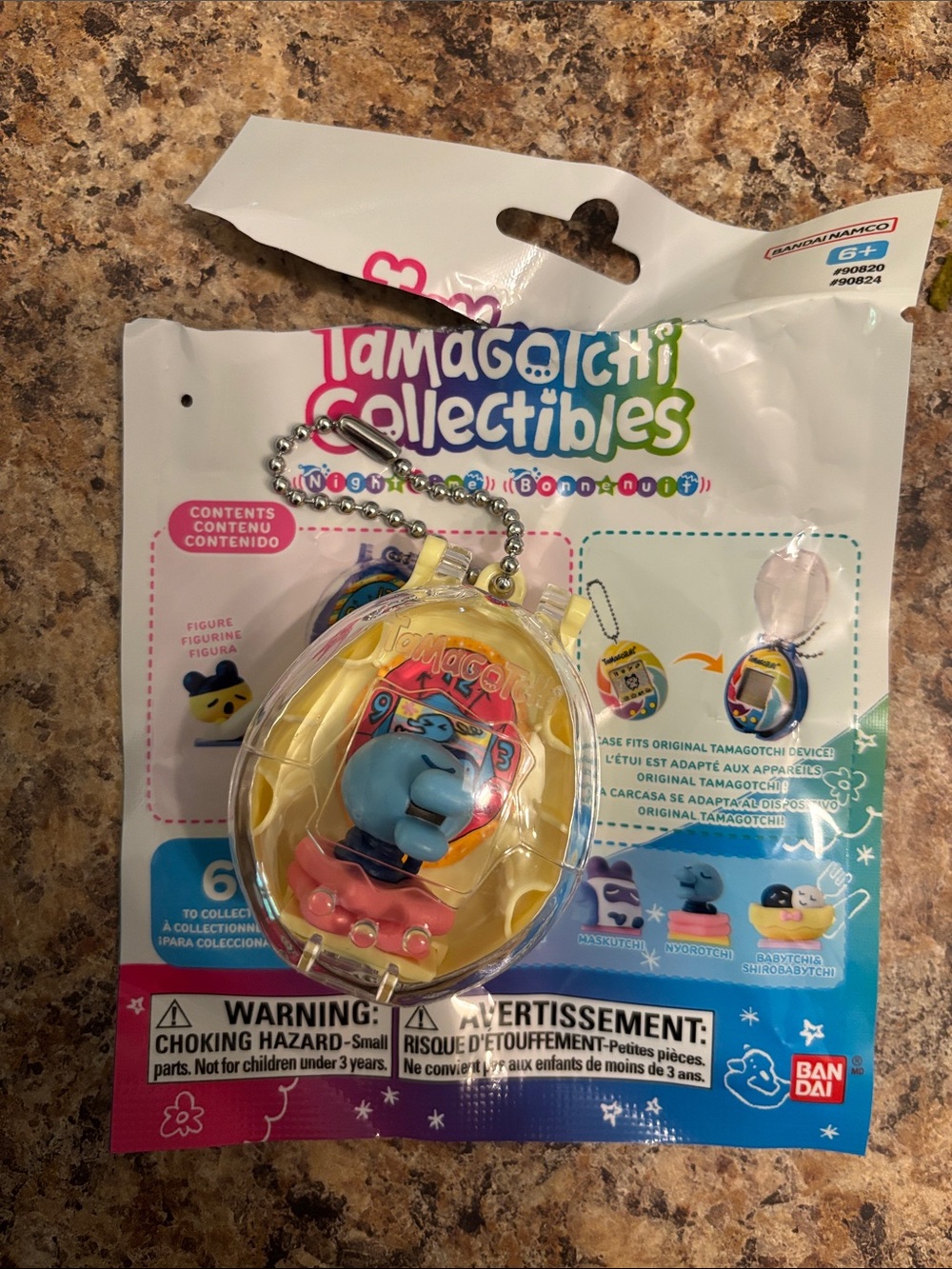 Tamagotchi Collectibles Yellow Keychain with Blue Character -